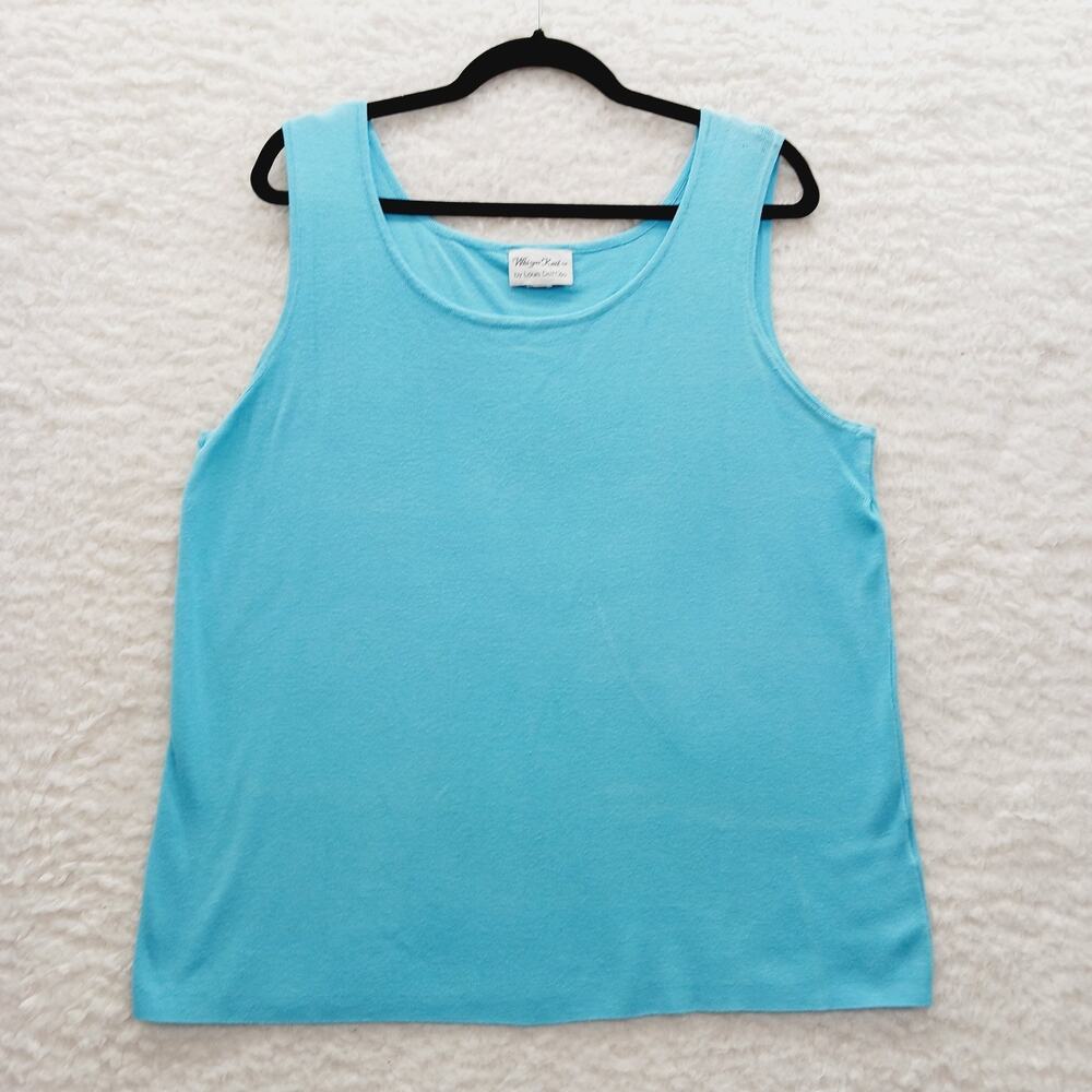 Tank Top Women Aqua Summercore Coastal Cool Casual Capsule Wardrobe Travel Sz 1X